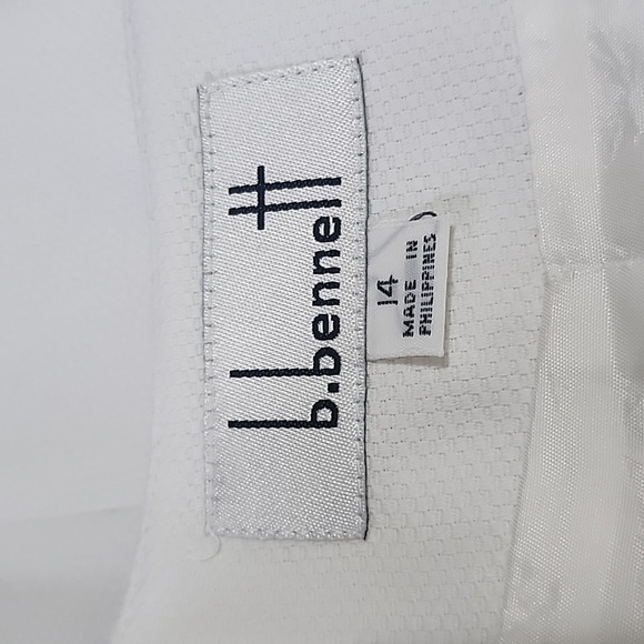 B Bennett White Lined Hidden Buttons Vest - Picture 10 of 12